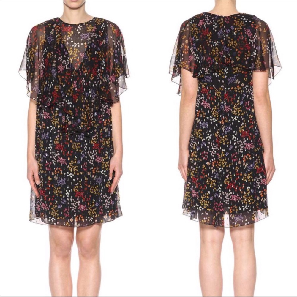 See By Chloe Floral Midi Silk Dress Women's sz 38
